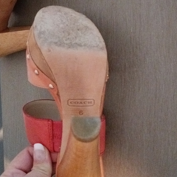 Coach Darcy open toed platform Heels 👠 Orange - Picture 9 of 11